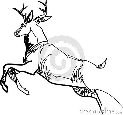 Running stag abstract Vector Illustration