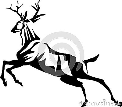 Running stag Vector Illustration