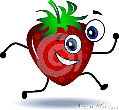 Running strawberry Vector Illustration
