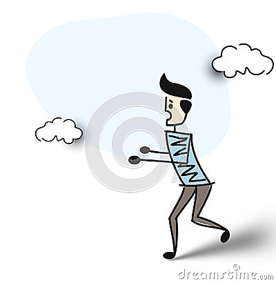 Running surprised business man Vector Illustration