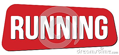 RUNNING text on red trapeze stamp sign Stock Photo