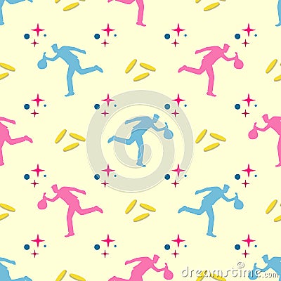 Running thief seamless pattern Vector Illustration