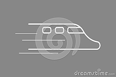 Running train with speed logo using white color on dark background vector for business and industry Vector Illustration