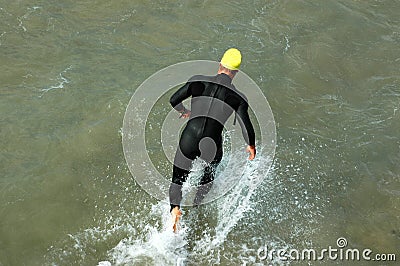 Running triathlete Editorial Stock Photo