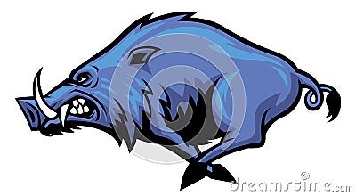 Running wild hog mascot Vector Illustration