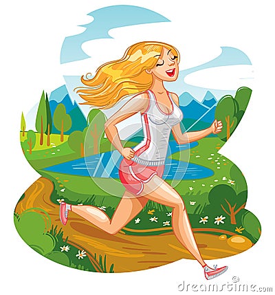 Running woman Vector Illustration