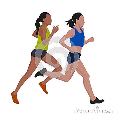 Running women, vector illustration Vector Illustration