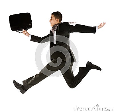 Running young businessman Stock Photo