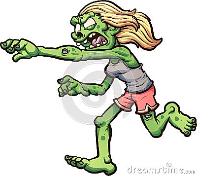 Running zombie Vector Illustration