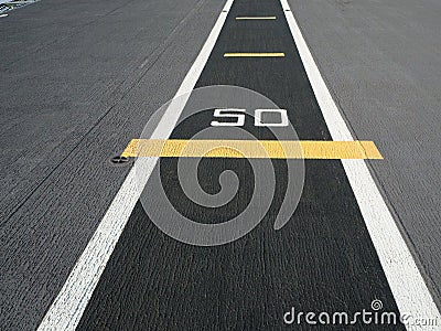 Runway Aircraft on the Battle Ship Stock Photo