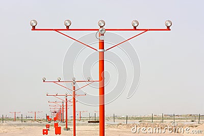 Runway lights Stock Photo