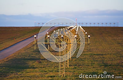 Runway lights Stock Photo