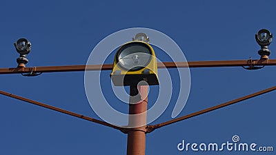 Runway lights, closeup view Stock Photo