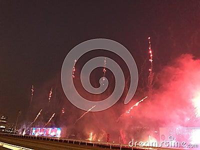 Fireworks at Shatin Racecourse XVI Editorial Stock Photo