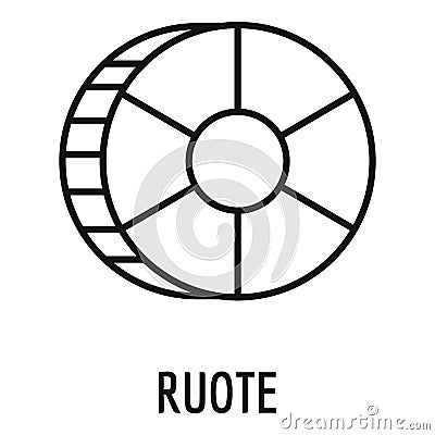 Ruote pasta icon, outline style Stock Photo