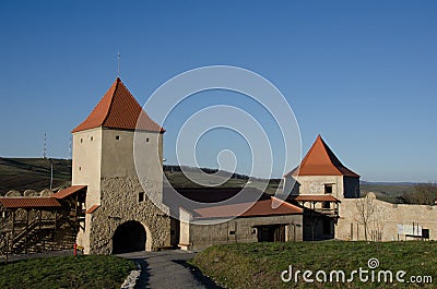 Rupea citadel entrance towers, Transilvania Stock Photo