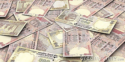 Rupee bills Stock Photo