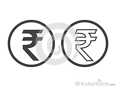 Rupee Currency Icon Isolated on white background. Vector Illustration