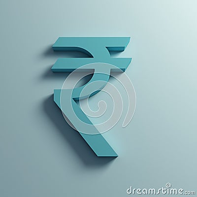 Rupee Currency symbol in Wall. 3D Rendering Illustration Stock Photo