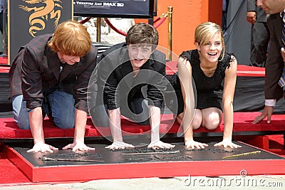 Rupert Grint,Daniel Radcliffe,Emma Watson,Daniel Radcliff Editorial Stock Photo