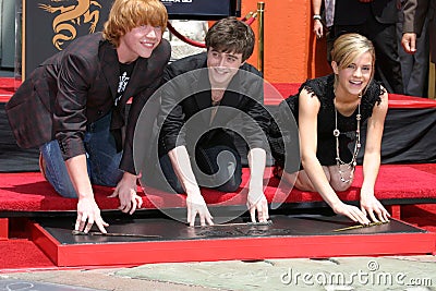 Rupert Grint,Daniel Radcliffe,Emma Watson,Daniel Radcliff Editorial Stock Photo