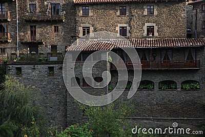 Rupit i Pruit - Medieval Catalan village Stock Photo