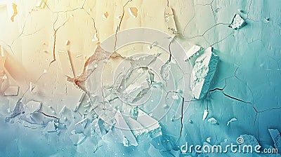 Ruptured Realm: Exploding Wall Opens Gateway to Creative Possibilities. Generative Ai Stock Photo