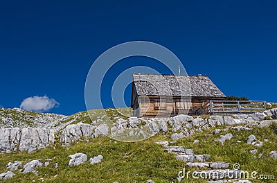 Rural authentic house in the mountains in Austria Stock Photo