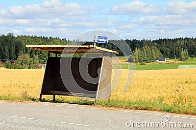 Rural Bus Stop Shelter Stock Photo