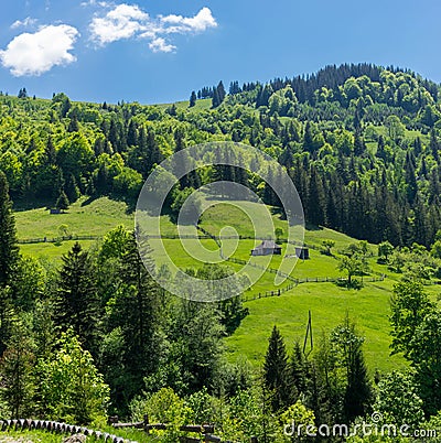 Rural courtyard on a hill Stock Photo