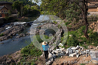 RURAL FARMER FUJIAN PROVINCE Editorial Stock Photo