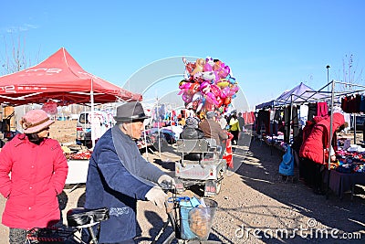 Rural farmers market in Beijing Editorial Stock Photo