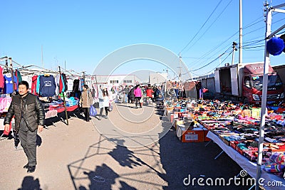 Rural farmers market in Beijing Editorial Stock Photo