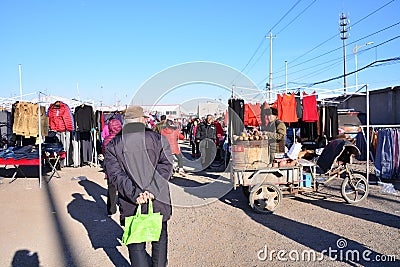 Rural farmers market in Beijing Editorial Stock Photo