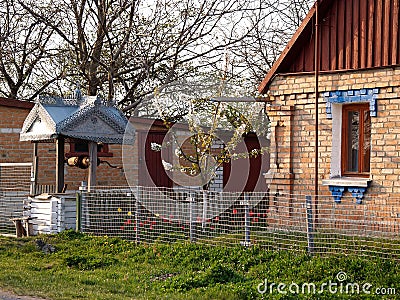 Rural farmstead in the spring Stock Photo