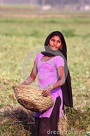 RURAL GIRL - VILLAGE LIFE INDIA Editorial Stock Photo