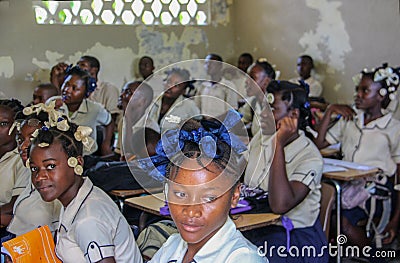 Rural Haitian teenage school children Editorial Stock Photo