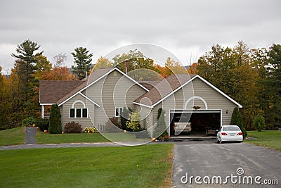 Rural House in Foliage Stock Photo