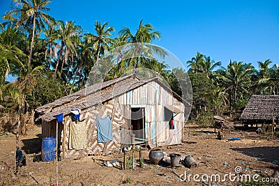 rural house made out of natural material Stock Photo