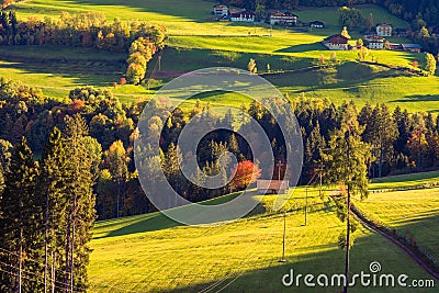 Rural house on mountain of the surroundings of Merano in the province of Bolzano at the late autumn Stock Photo