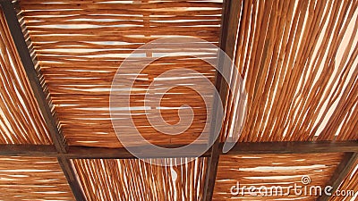 Rural house roof made of cogon grass,thatch roof background,Basketwork,Straw pattern roof background and texture Stock Photo