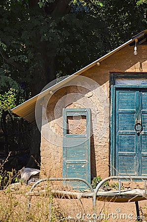 Rural House, on the way to Paper factory, Pondicherry, Tamil Nadu, India Stock Photo