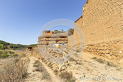 Rural huts made of clay - suburb of Jaraba town Stock Photo