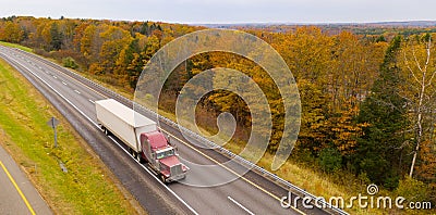 Rural Landscape Country Road Highway Fall Autumn Season Leaves C Stock Photo