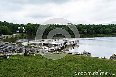 Dumbrava lake, Astra National Museum Complex. Sibiu. Stock Photo