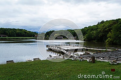 Dumbrava lake, Astra National Museum Complex. Sibiu. Stock Photo