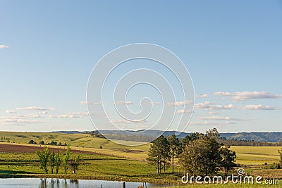 Rural landscape and extensive cattle ranching area Stock Photo