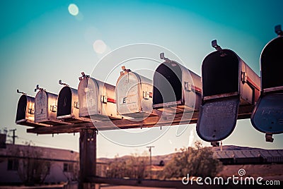 Rural mail boxes Stock Photo