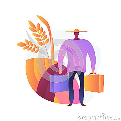 Rural migration abstract concept vector illustration. Vector Illustration