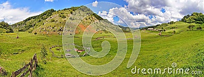 Rural landscape in Fundatura Ponorului, Romania Stock Photo